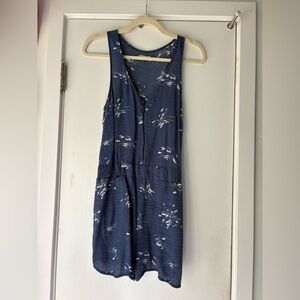 silence + noise Navy Blue V-Neck Sleeveless Jumpsuit